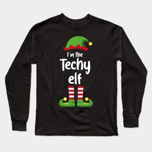 I'm The Techy Elf Family Matching Christmas Pajama Gifts Long Sleeve T-Shirt